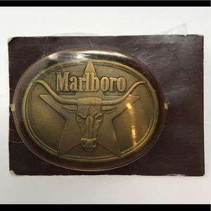 Marlboro Longhorn 1987 Full Brass Belt Buckle